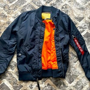 Alpha Industries Navy Blue Bomber - Size Medium